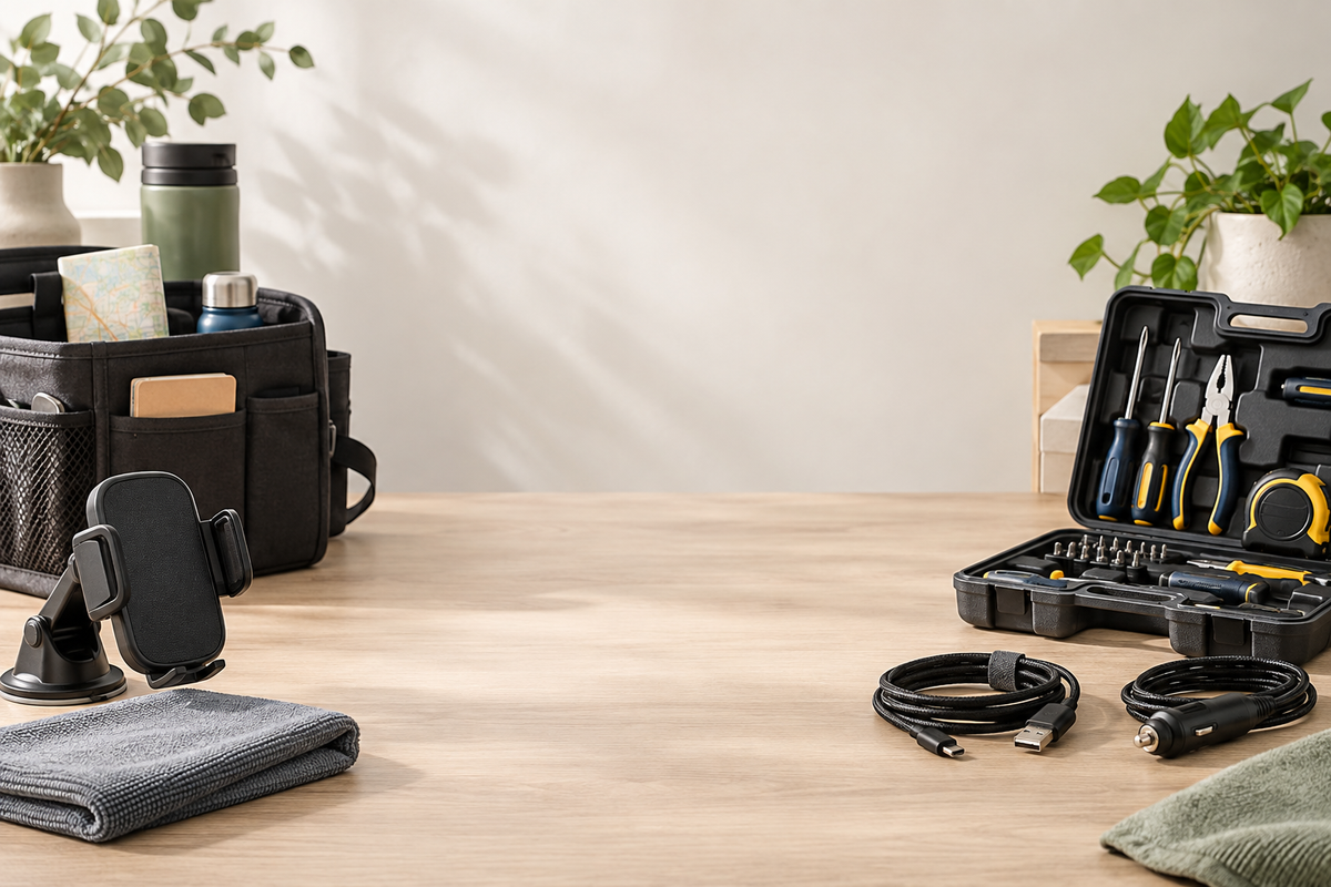 Car accessories, hand tools and cables